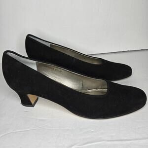 Ros Hommerson Women's Black Suede Square-Toe Heels - Size 9.5N